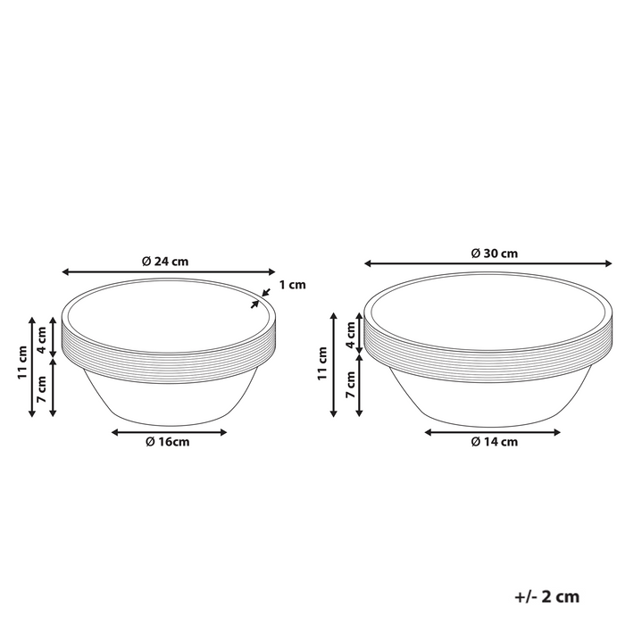 Beliani - MINYA - Set van 2 schalen - Lichtbruin - Mangohout