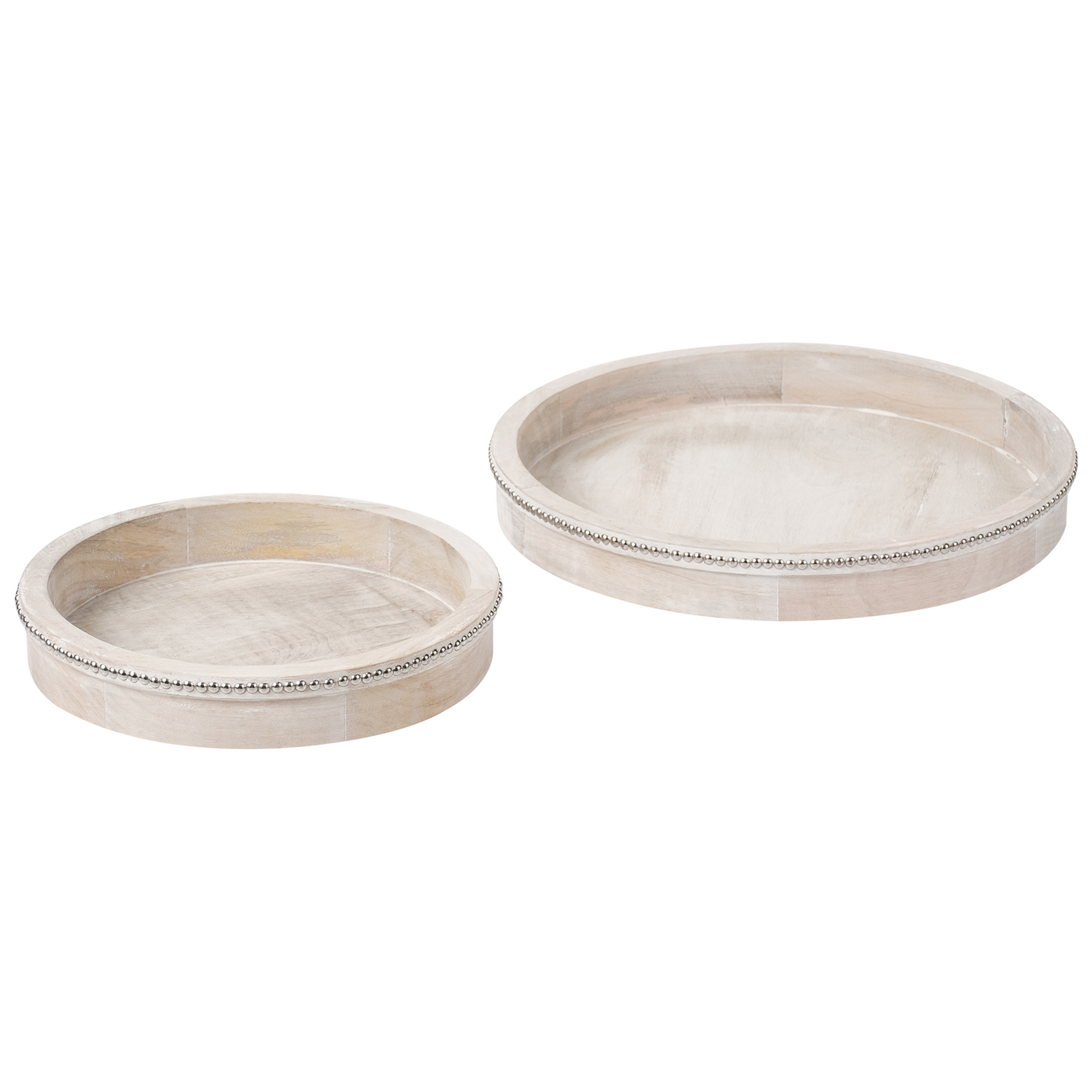 Beliani - MANSOURA - Dienblad set van 2 - Lichtbruin - Mangohout