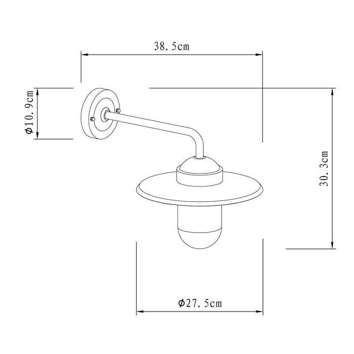 KS Verlichting Gusto Retro Stallamp Zwart met 8W Bewegingssensor LED