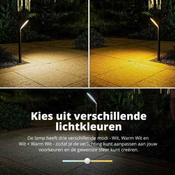 FlinQ Tuinverlichting Yora Zwart Solar incl. Lichtsenor 2 Stuks