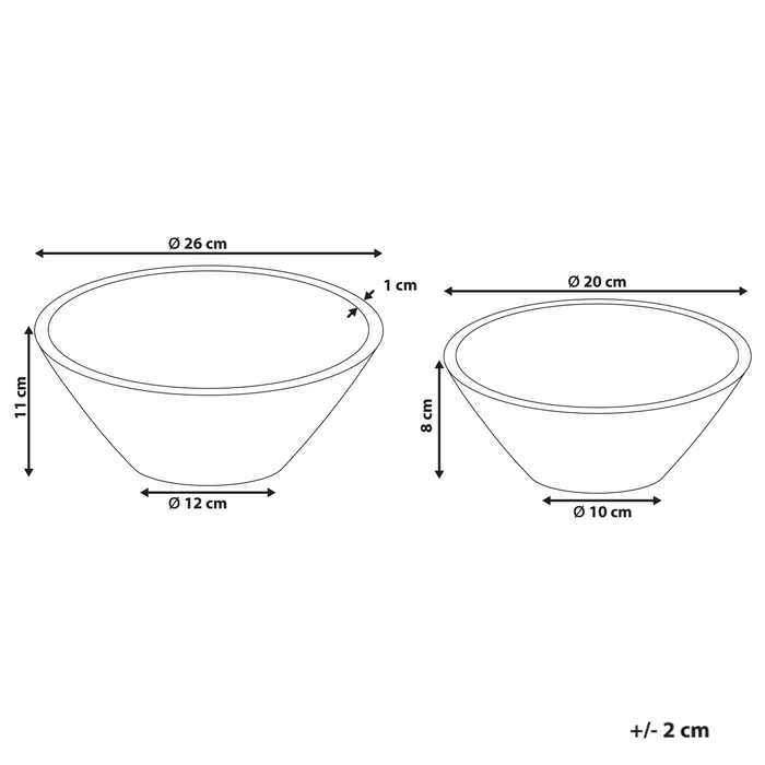 Beliani - LUXOR - Set van 2 schalen - Lichtbruin - Mangohout