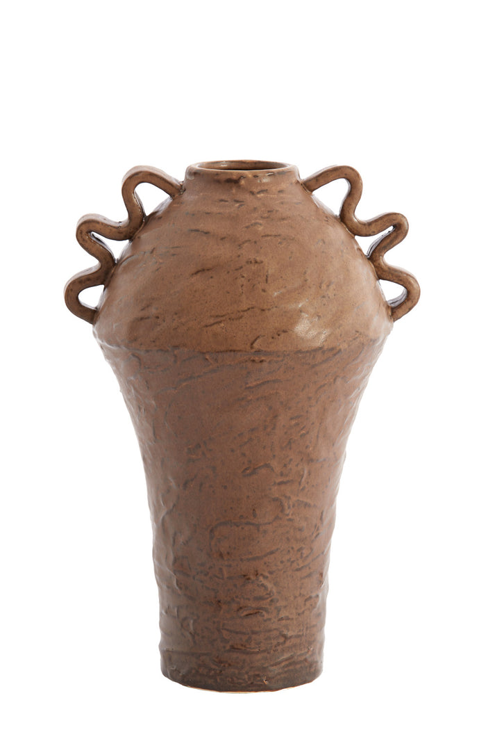 Light & Living - Vaas VOLCA - 25x20x35 cm - Bruin