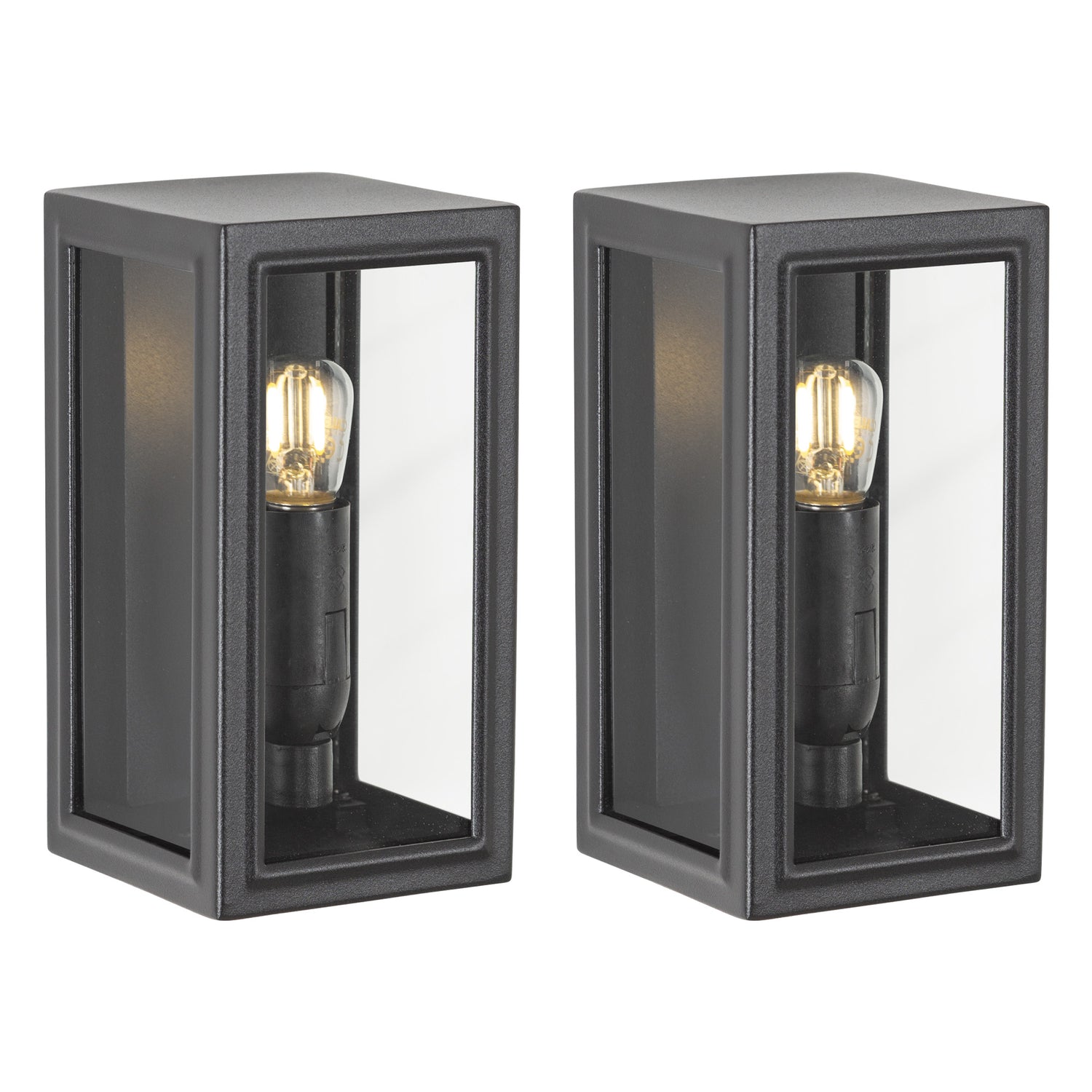 KS Verlichting 2x Spark Mini  Muurlamp Zwart met LED