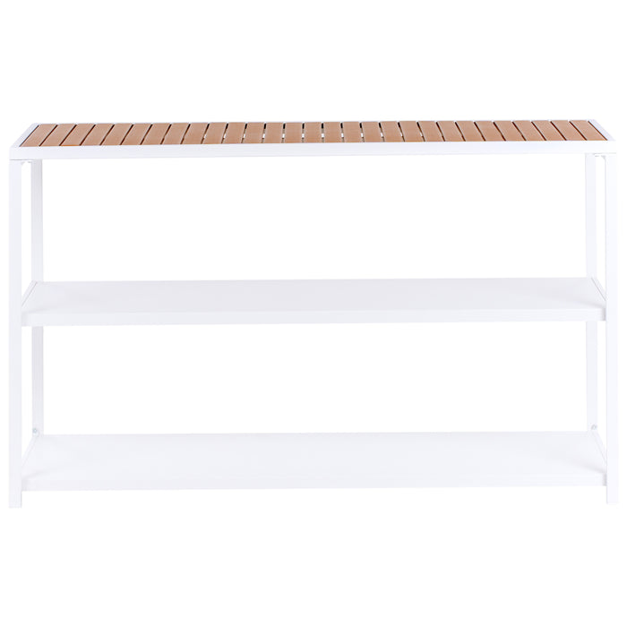 Beliani-AVETRANA-Buitenkeuken set kraan bar-Lichthout|Wit-Staal