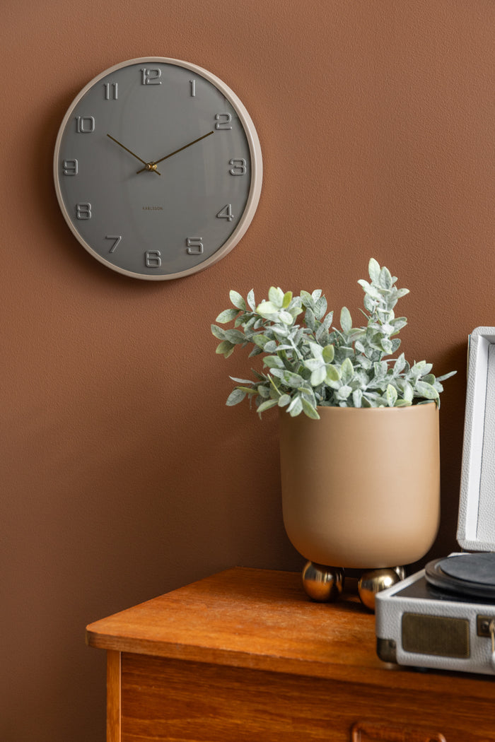 Karlsson - Wandklok Fuerte Dome - Clay grey- Ø30,5cm