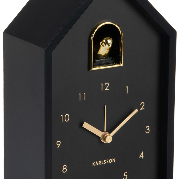 Karlsson - Wekker Modern Cuckoo Oro - Zwart