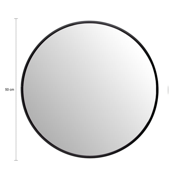 QUVIO Spiegel ø50 cm - Rond - Zwart