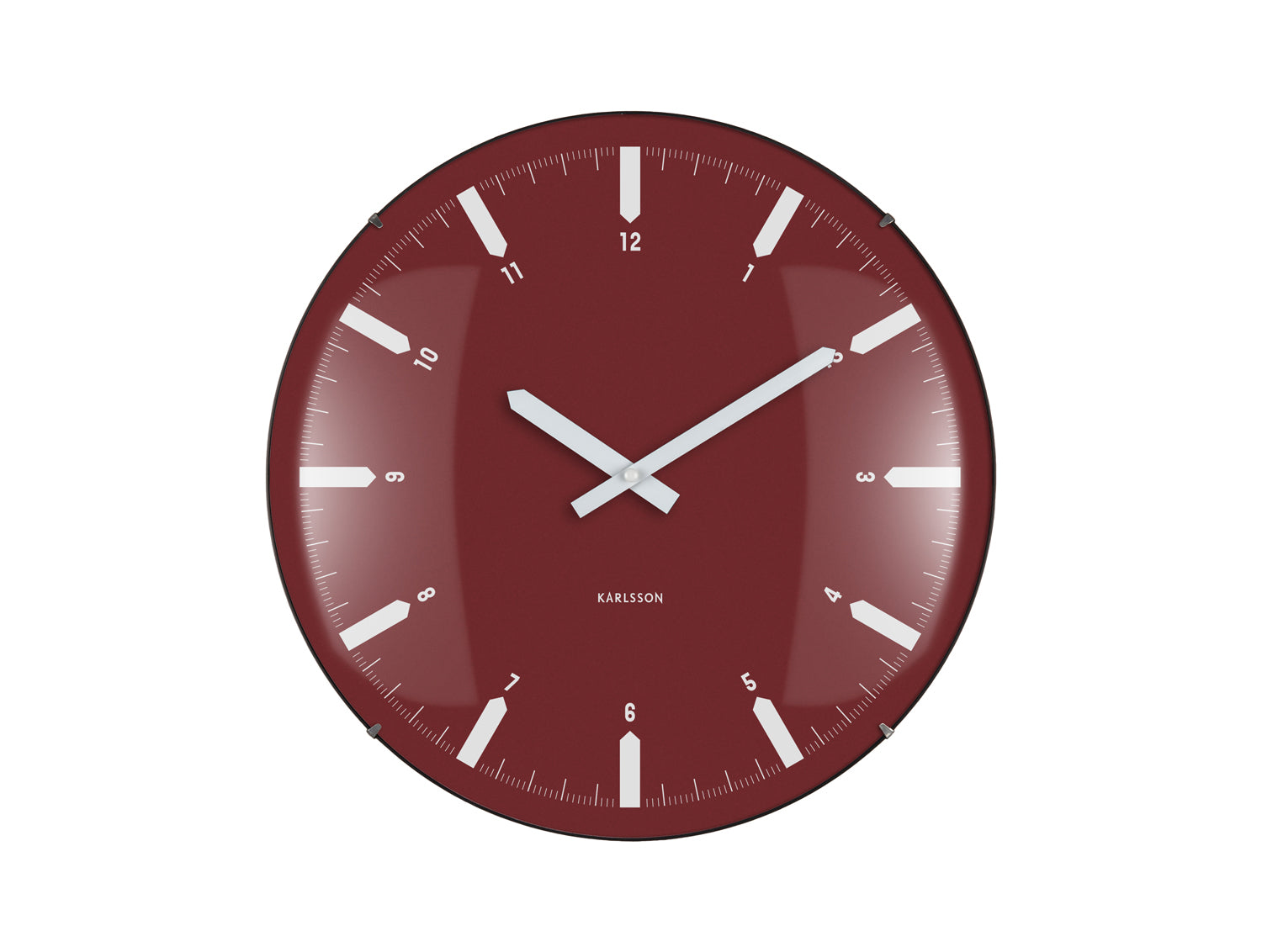Karlsson - Wandklok Realista Dome - Bordeauxrood- Ø35cm
