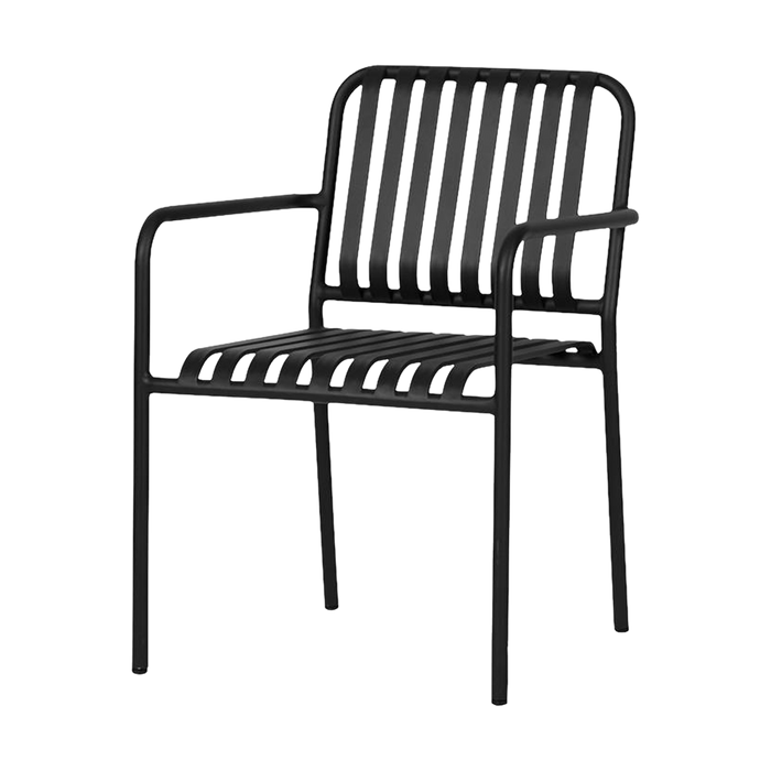 Lisomme Zahra metalen tuinstoel zwart - met armleuningen