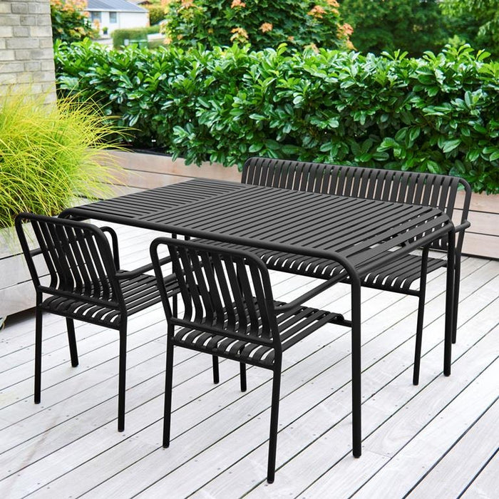 Lisomme Zahra metalen tuinstoel zwart - met armleuningen