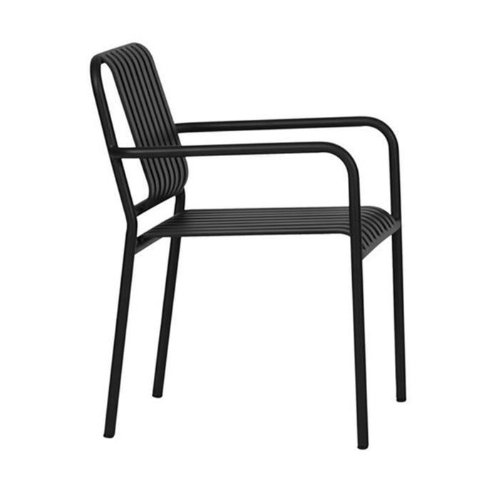 Lisomme Zahra metalen tuinstoel zwart - met armleuningen