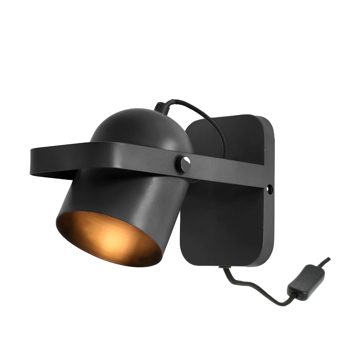 Villa Collection Nesvik Kantelbare Metalen Wandlamp Zwart