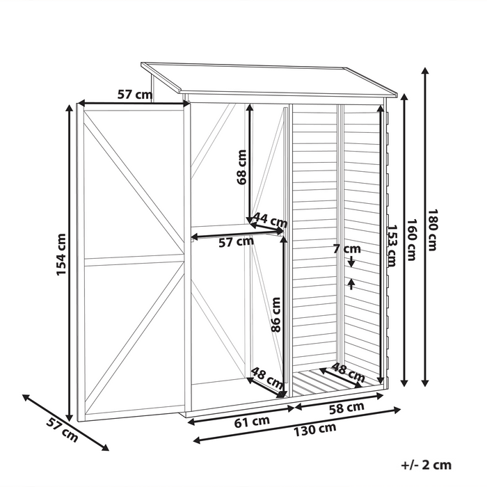 Beliani - CENGIO - Gereedschapsschuur - Grijs - Dennenhout