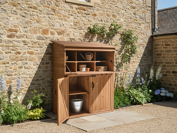 Beliani - TOFFIA - Gereedschapsschuur - Bruin - Dennenhout