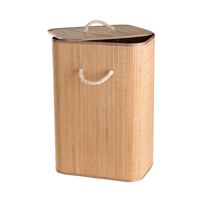 Lisomme Willem opvouwbare bamboe wasmand met deksel - naturel