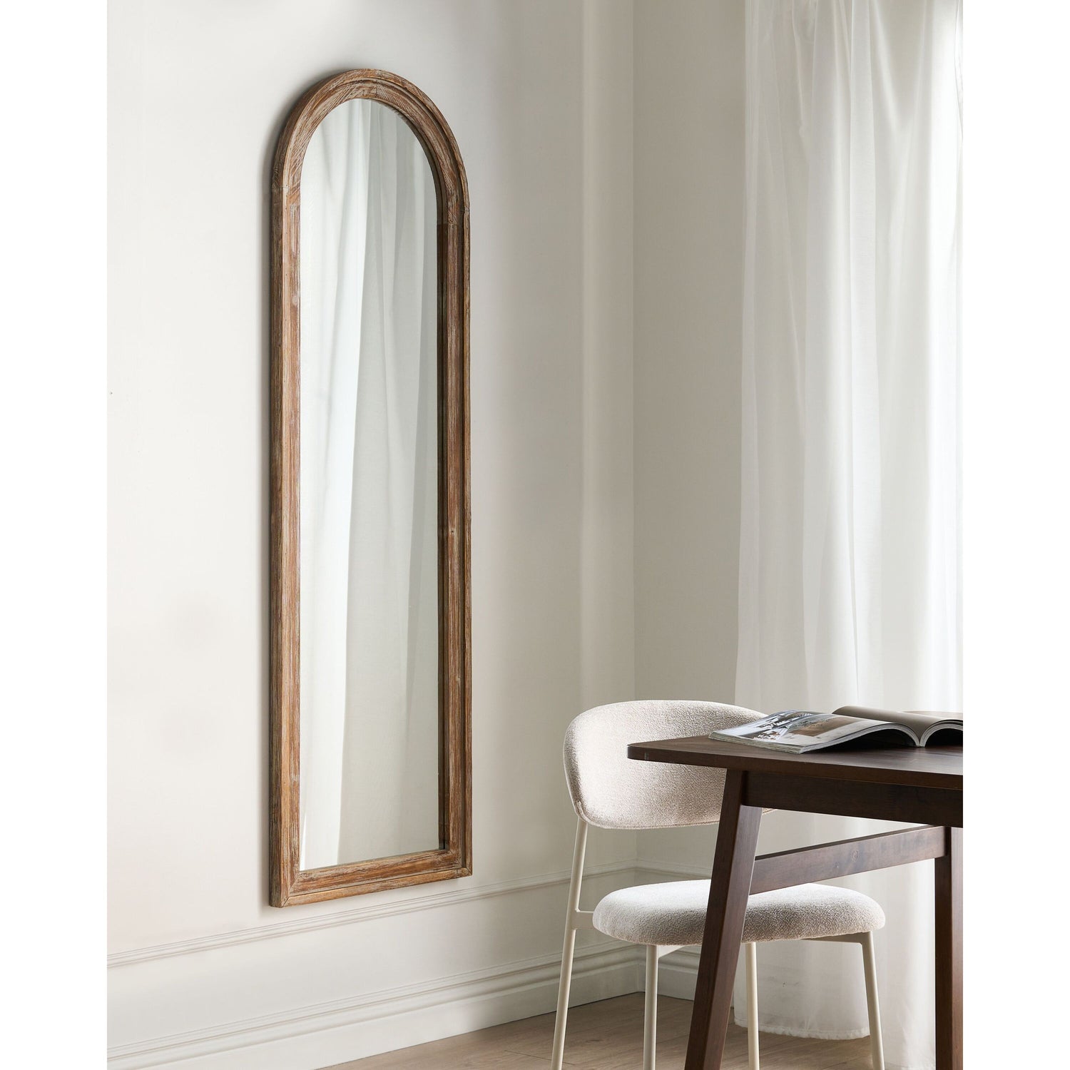 Beliani - COIGNY - Wandspiegel - Lichtbruin - Hout