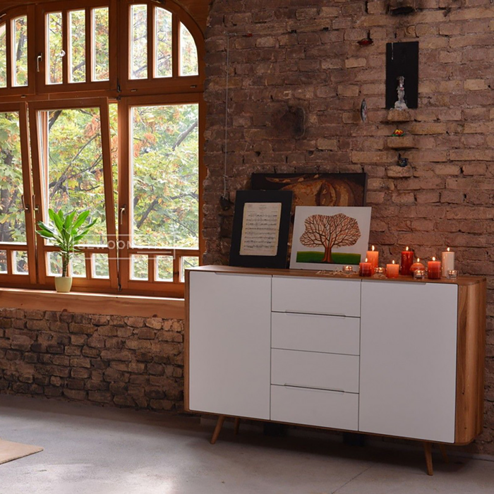 Gazzda Ena Dresser 135 Eikenhouten Dressoir - Naturel | Wit