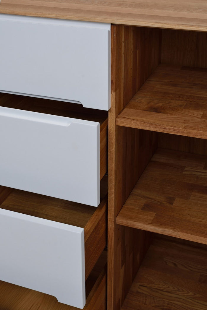 Gazzda Ena Dresser 135 Eikenhouten Dressoir - Naturel | Wit