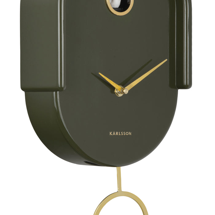 Karlsson - Wandklok Tweet - Luxury green