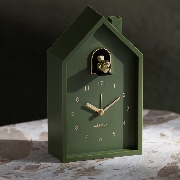 Karlsson - Wekker Modern Cuckoo Oro - Luxury green