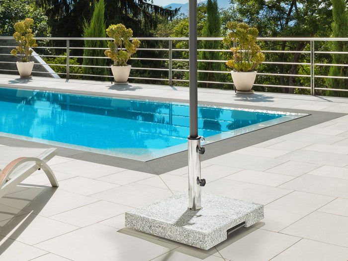 Beliani - CERZETO - Parasolvoet vierkant - Grijs - Graniet