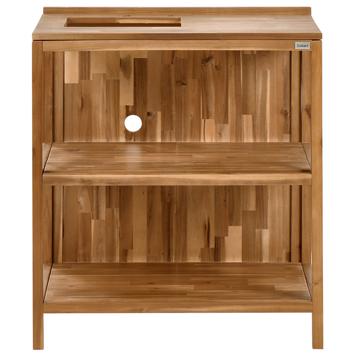 Beliani-VENOSA -Buitenkeuken eiland set-Bruin|Zilver-Acaciahout