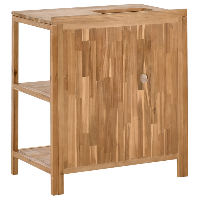 Beliani-VENOSA -Buitenkeuken eiland set-Bruin|Zilver-Acaciahout