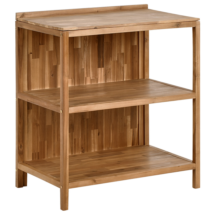 Beliani-VENOSA -Buitenkeuken eiland set-Bruin|Zilver-Acaciahout