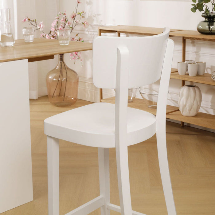 Fameg Felix houten barkruk wit - 75 cm