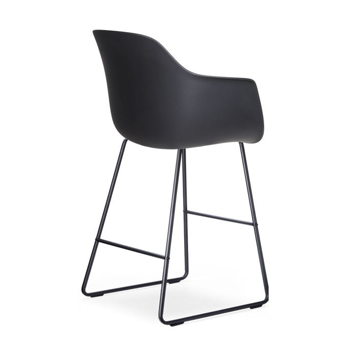 Nolon Nino-Puk Barkruk Zwart - Armleunining - Zwart Onderstel - 65 cm