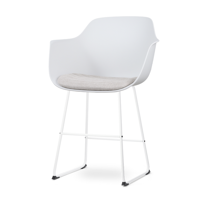 Nolon Nino-Liz Barkruk Wit - Lichtgrijs Kussen - Wit - 65 cm