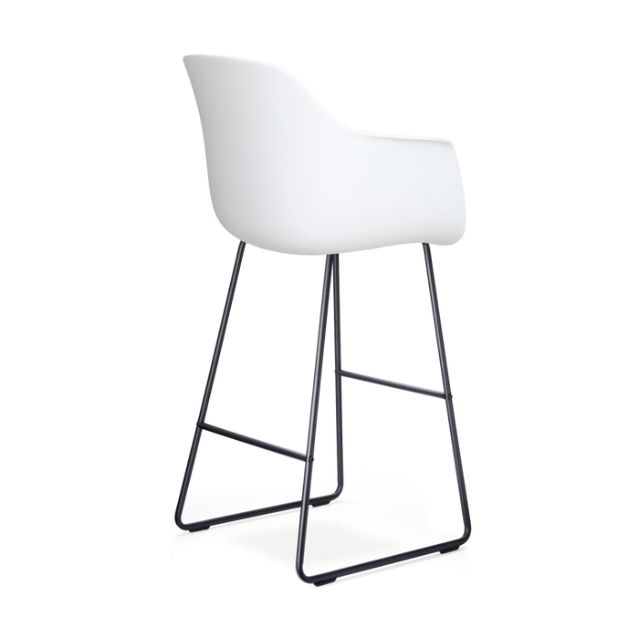 Nolon Nino-Liz Barkruk Wit - Terracotta Kussen - Zwart Frame - 75 cm