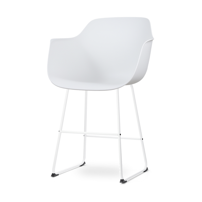 Nolon Nino-Puk Barkruk Wit - Armleunining - Wit Onderstel - 65 cm