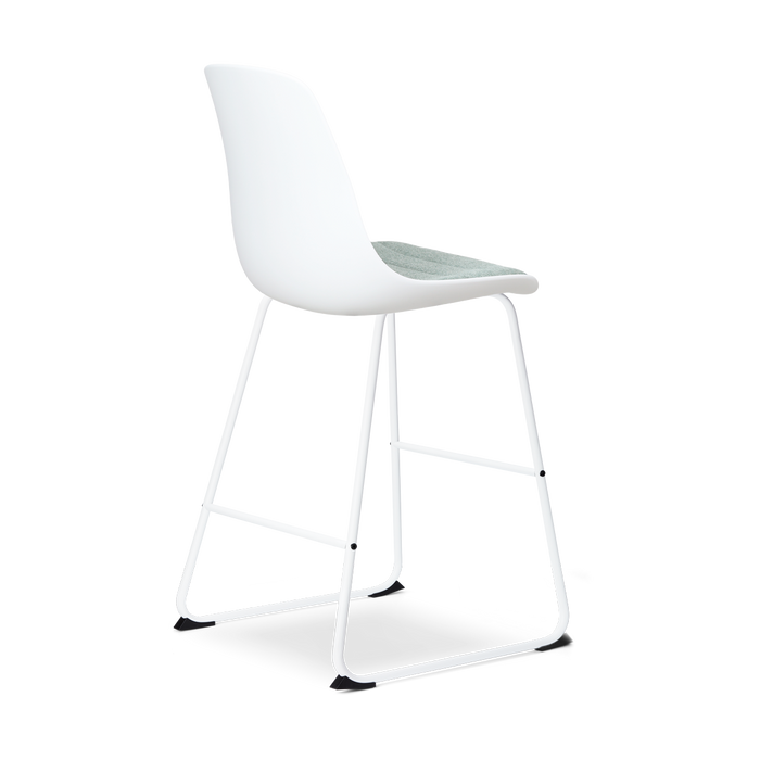 Nolon Nino-Liv Barkruk Wit - Zacht Groen Kussen - Wit Frame - 65 cm