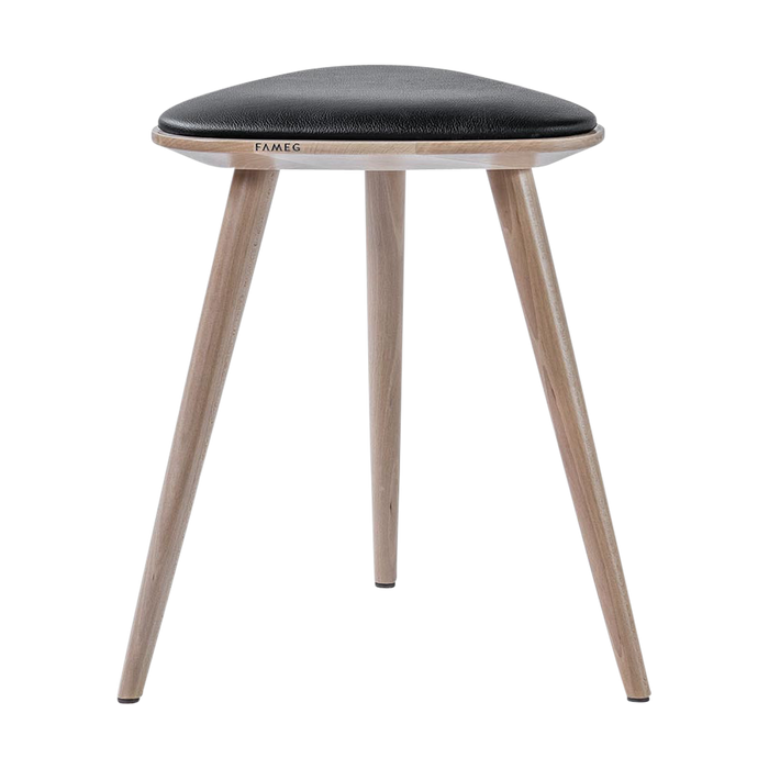 Fameg Finn Houten Krukje met Zwarte Zitting - Whitewash