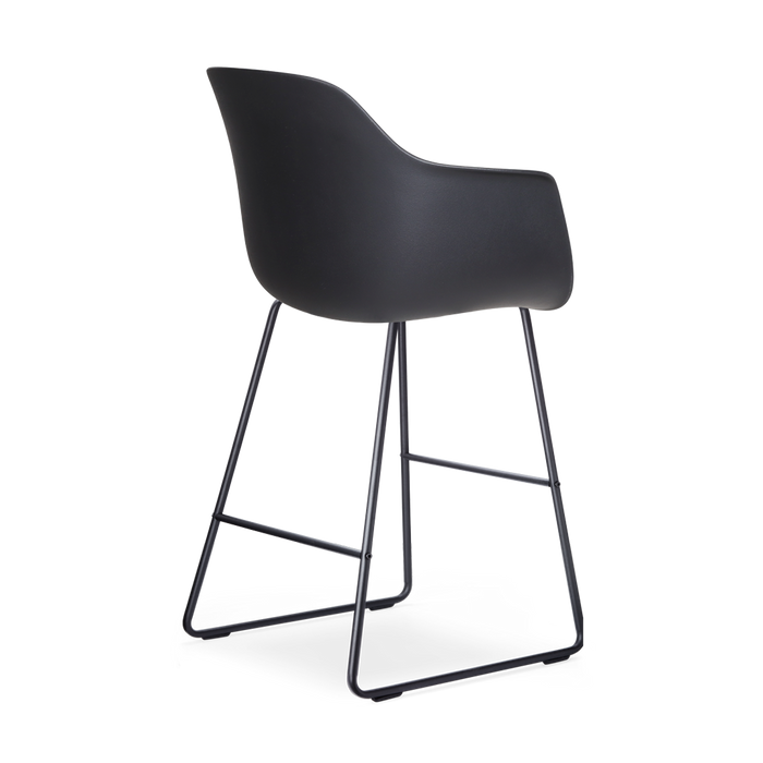 Nolon Nino-Liz Barkruk Zwart - Lichtgrijs Kussen - Zwart Frame - 65 cm