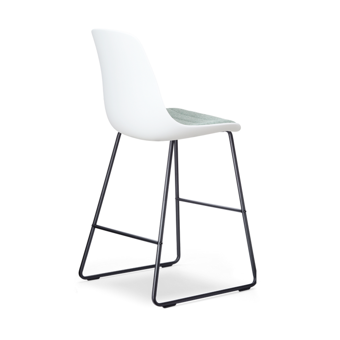 Nolon Nino-Liv Barkruk Wit - Zacht Groen Kussen - Zwart Frame - 65cm