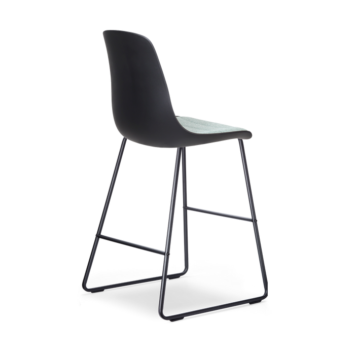 Nolon Nino-Liv Barkruk Zwart - Zacht Groen Kussen - Zwart Frame - 65cm