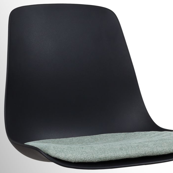 Nolon Nino-Liv Barkruk Zwart - Zacht Groen Kussen - Zwart Frame - 65cm