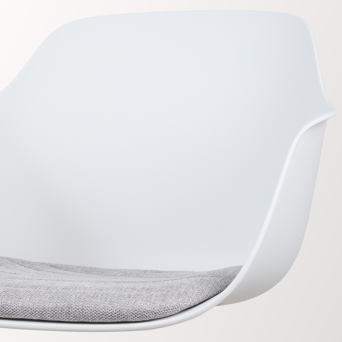 Nolon Nino-Liz Barkruk Wit - Lichtgrijs Kussen - Wit Frame - 65 cm