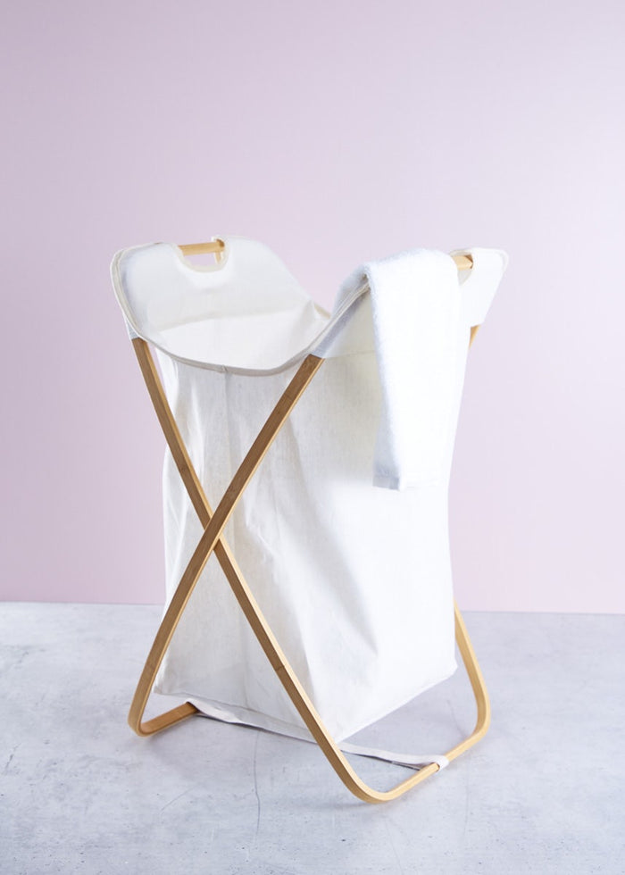 Lisomme Joost katoenen staande wasmand wit