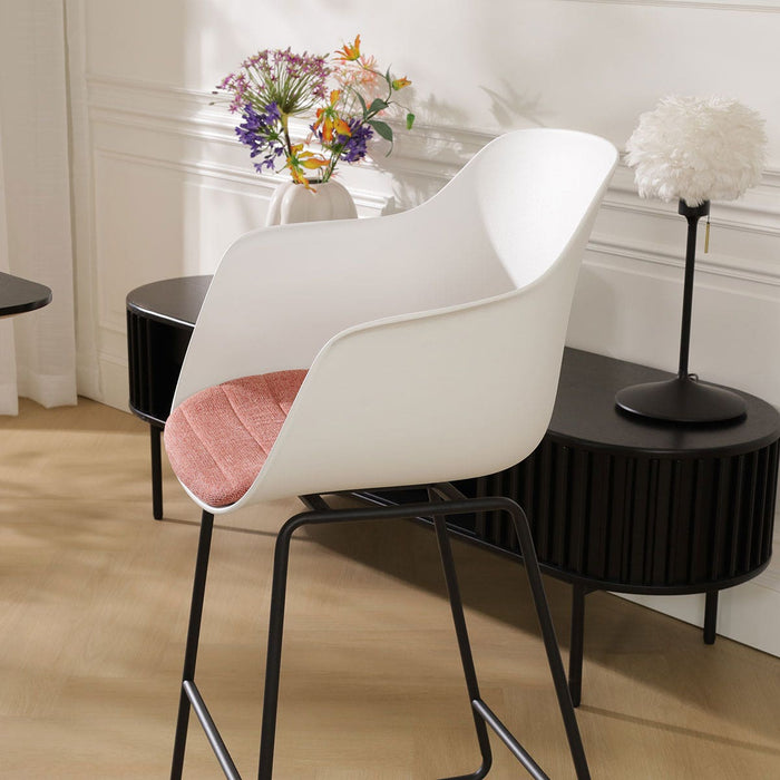 Nolon Nino-Liz Barkruk Wit - Terracotta Kussen - Zwart Frame - 65 cm