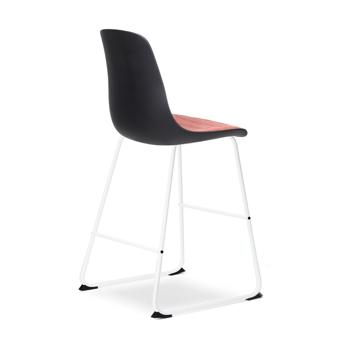 Nolon Nino-Liv Barkruk Zwart - Terracotta Kussen - Wit Frame - 65cm