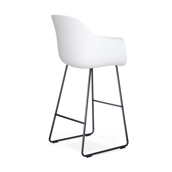 Nolon Nino-Liz Barkruk Wit - Zacht Groen Kussen - Zwart Frame - 75 cm