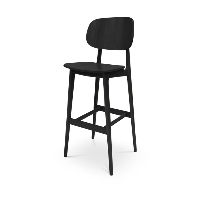 Bosse & Bo Bonn houten barkruk zwart gebeitst - 77 cm