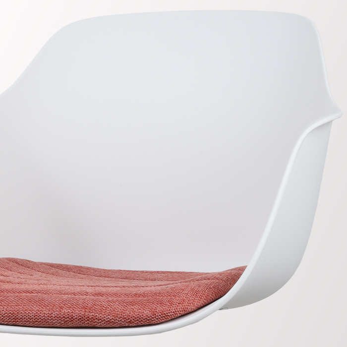 Nolon Nino-Liz Barkruk Wit - Terracotta Kussen - Wit Frame - 65 cm