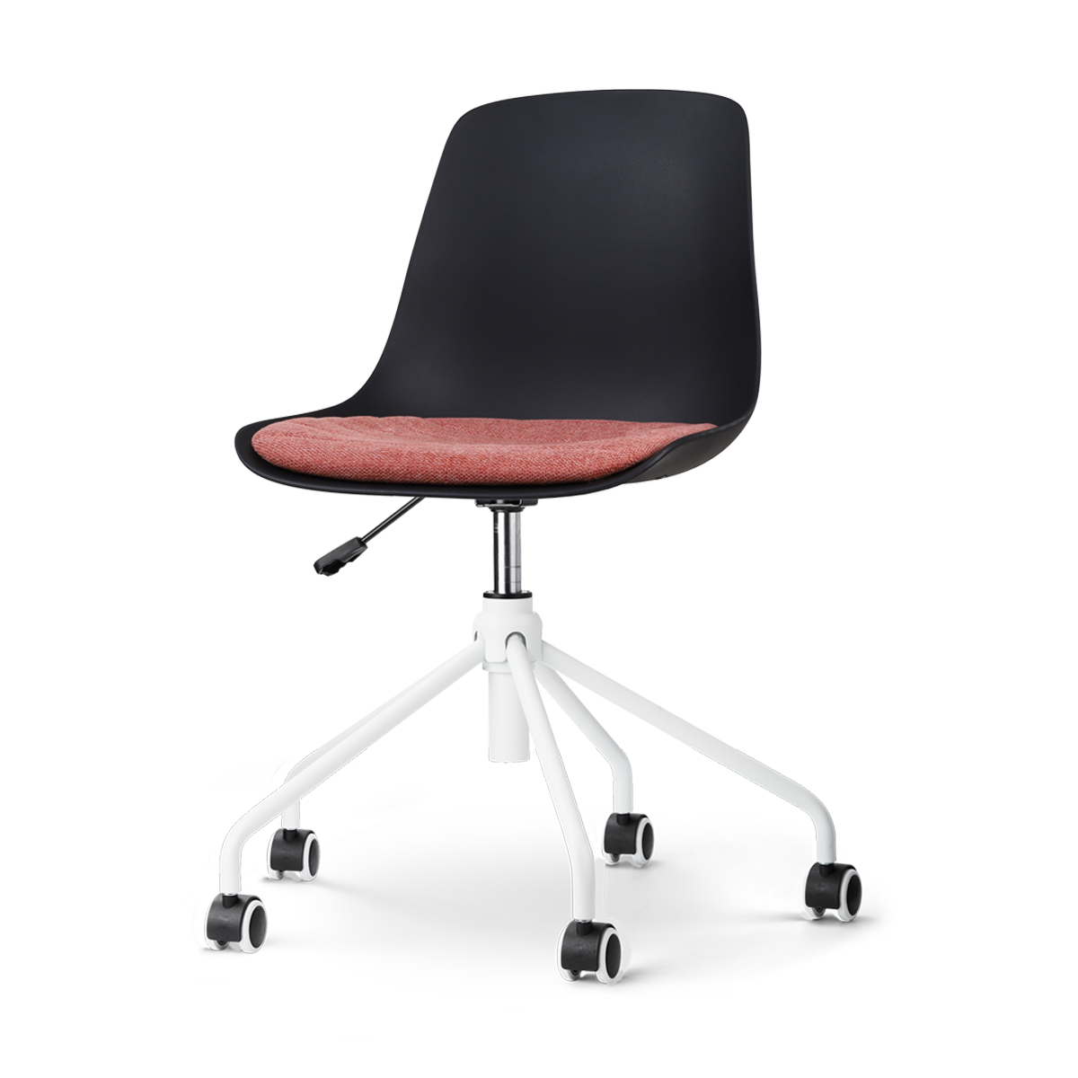 Nolon Nout-Liv Bureaustoel Zwart - Terracotta Kussen - Wit Onderstel