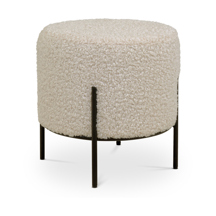 Artichok Rosemarie Ronde Teddy Poef Ø 35,5 cm - Beige