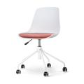 Nolon Nout-Liv Bureaustoel Wit - Terracotta Kussen - Wit Onderstel