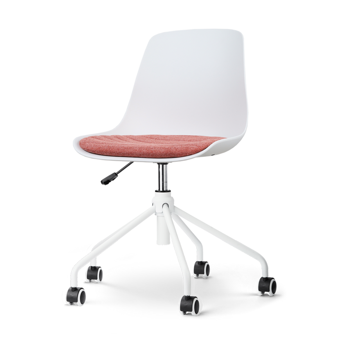 Nolon Nout-Liv Bureaustoel Wit - Terracotta Kussen - Wit Onderstel
